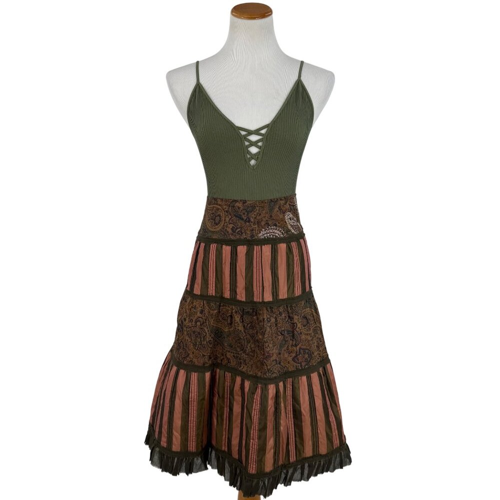NWT Vtg 90s Blazer Tiered Skirt Set | Whimsigoth Steampunk Boho Grunge Fairycore - Picture 13 of 16